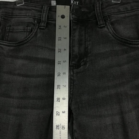 Kut From the Kloth Womens Jeans Connie Skinny Ankle Denim Black Wash Raw Hem 0 - Picture 7 of 11